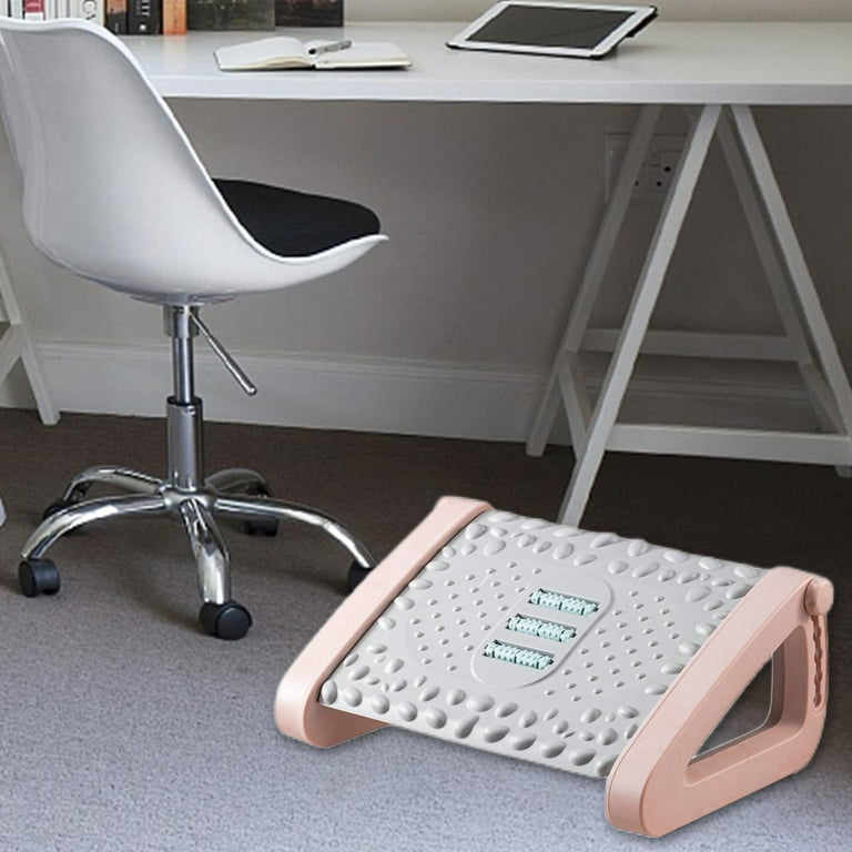 Slanted Footrest Ergonomic Foot Stool Pressure , Massage Surface, for  Office, Desk Support with 6 Height Position Back 