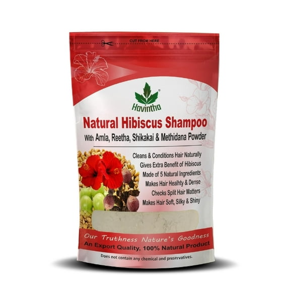 Havintha Natural Amla Reetha Shikakai Methidana And Hibiscus Powder Shampoo For Hair - 227 Grams