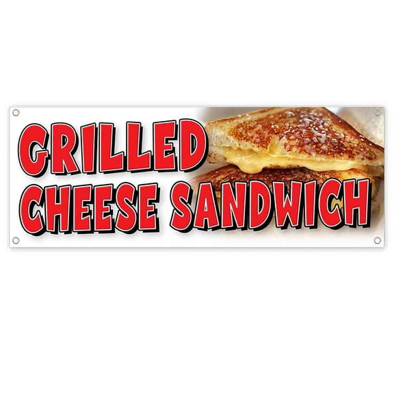 Grilled Cheese Sandwich 13 oz Vinyl Banner With Metal Grommets