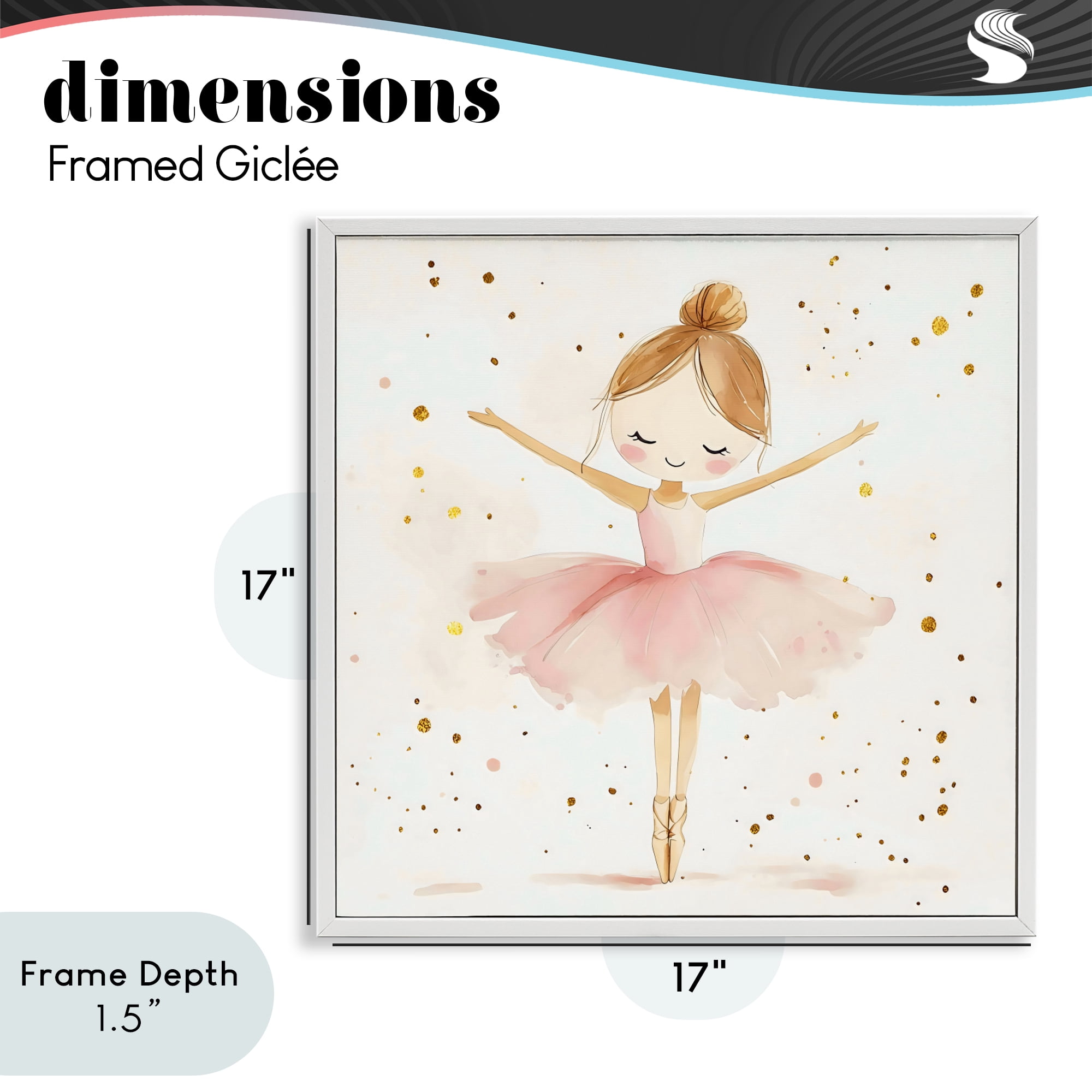 Stupell Industries Ballerina On Her Toes White Framed Giclee Art, design by Creative Studio