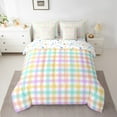 thumbnail image 2 of Erosebridal Chic Checkered Bedding Sets Queen Size, Square Geometric Comforter Sets with Sheets, Adult Teens Reversible Bedding Queen Size, Microfiber Bedroom Decoration, 7pcs, 2 of 7