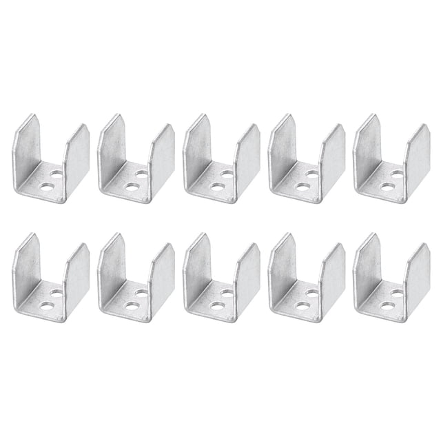 Uxcell 10Pcs Soporte en U para paneles de 0.67", 17x17x20mm Soportes metálicos en forma de U