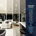 thumbnail image 5 of Luxrite 2 Inch LED Recessed Light with J-Box 15W 5 Color Selectable 1000 Lumens Dimmable Wet Rated IC Rated, 5 of 8