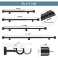 thumbnail image 4 of 1 1/8 Inch Diameter Curtain Rods, 48-84” Telescoping Large Single Window Drapery Rod Heavy Duty With Adjustable Modern Brackets, Matte Black, 4 of 11