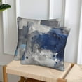thumbnail image 4 of Navy Blue and Gray Abstract Art Pillow Covers - Stylish Accent Pillows for Bedroom - Set of 2 Blue Throw Pillow Covers (Navy Blue and Gray Abstract Art, 18x18), 595693269, 4 of 6