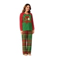 thumbnail image 3 of Family Christmas Pajamas Matching Set Christmas Letter Print Long Sleeve Tops and Xmas Plaid Pants Holiday Sleepwear Soft Pjs Loungewear for Women,L, 3 of 5