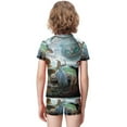 thumbnail image 3 of Alice in Wonderland Boys 2-Piece Swimsuit Set, Short Sleeve Rash Guard & Swim Trunks, 3 of 7