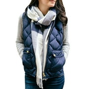 Jkerther Women Puffer Padded Vest Jacket Gilet Ladies Sleeveless Coat Snowsuit Jacket Plus Size