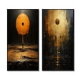thumbnail image 2 of Designart "Solitary Moonlit Serenity" Modern Geometric Framed Wall Art Set Of 2 - Modern Orange Framed Wall Art Set Of 2, 2 of 6