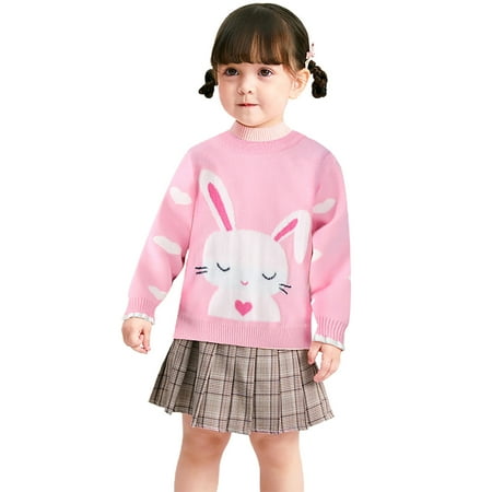 

Kids Toddler Baby Girls Flower Print Long Sleeve Shirt Tops Clothes Stocking Sweater