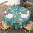 thumbnail image 3 of Green Christmas Baking Pattern Round Tablecloth 60"x60",Wrinkle Wipeable Table Cloth for Kitchen Dining Room Picnic Patio Party, 3 of 6