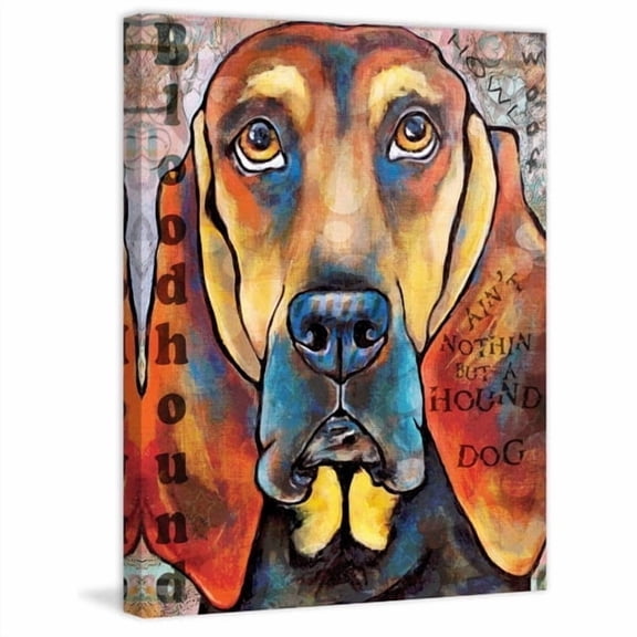 Marmont Hill - "Pop Art Bloodhound" by Stephanie Gerace Painting Print on Wrapped Canvas