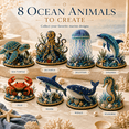 thumbnail image 6 of Ocean Sparkle Animal Craft Kit, 1-Piece Whale Beginner Bead and Wire Craft Set for Adults, Create a Sparkling 3D Marine Animal Display, 6 of 6