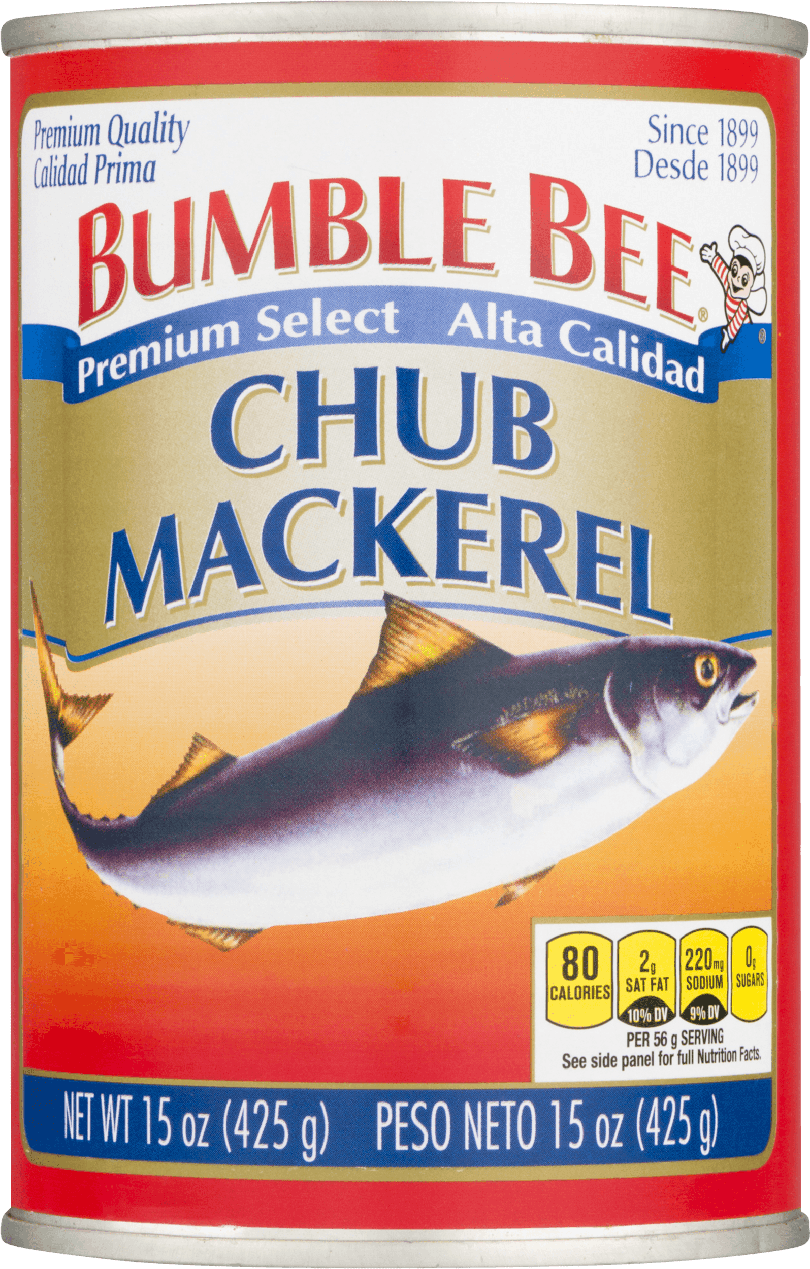 BUMBLE BEE Chub Mackerel, 15 Ounce Can, Canned Fish, Canned Mackerel
