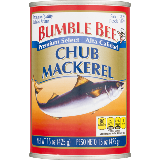 BUMBLE BEE Chub Mackerel, 15 Ounce Can, Canned Fish, Canned Mackerel
