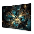 thumbnail image 2 of Designart "Surrendering to Fractals Gold and Blue III" Abstract Fractal Metal Art Print, 2 of 5