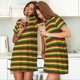 thumbnail image 4 of Fotbe Music Colors 1 Bata de Dormir para Mujer con Estampado, Camisón de Algodón de Manga Corta, Ropa de Dormir Casual, 4 of 6