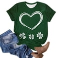 thumbnail image 7 of Hxlamzoo St. Patrick's Day Shirts for Women Lucky Irish Shamrock Crew Neck Short-Sleeve Graphic Printed T-Shirt, 7 of 7