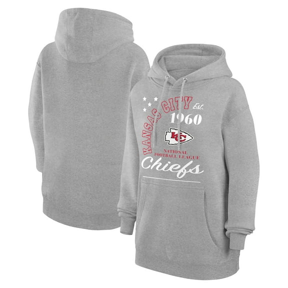 Unisex Starter Heather Gray Kansas City Chiefs Arch Team Fleece Pullover Hoodie
