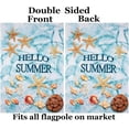 thumbnail image 2 of Hello Summer Starfish Seashells Beach Seaside Ocean Vacation Seasonal Garden Yard Flag 12"x 18" Double Sided Polyester Welcome House Flag Banners for Patio Lawn Outdoor Home Decor, 2 of 6