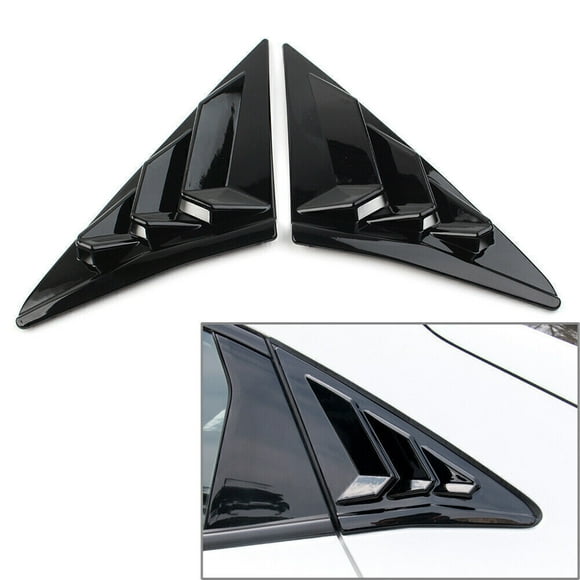 Rear Side Vent Window Louver Cover for Honda for Civic Hatchback 16-21 Glossy Black