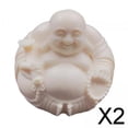 thumbnail image 1 of Estatua Sentada de Maitreya Tallada en Madera Baoblaze escultura de mesa Artesanías Fengshui decoración de mesa 2x1,7x1,7 Pulgadas para Jardín de Hada 2 piezas, 1 of 8
