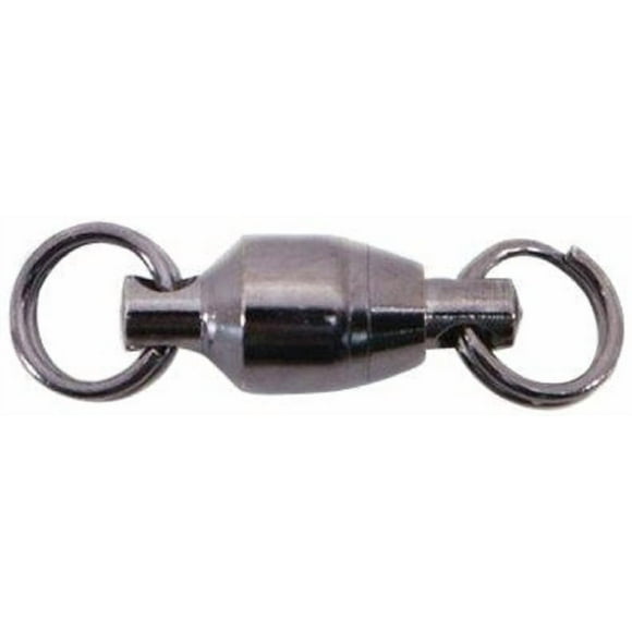 Spro Ball Bearing Swivel with Split Ring-Pack of 5 (Black, Size 0)