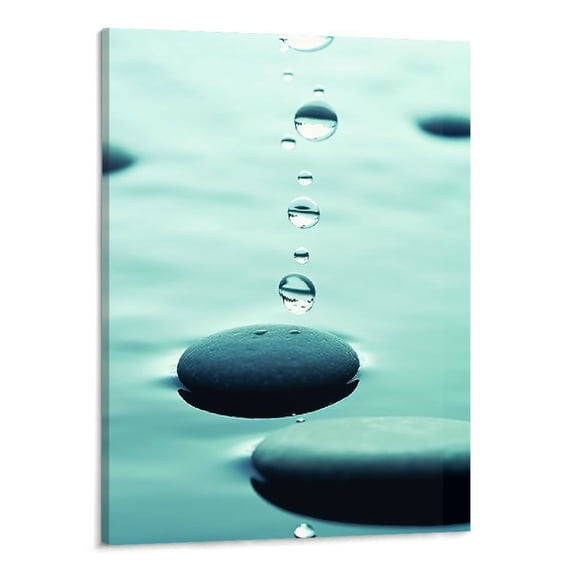 Shiartex Zen Wall Art Stones Picture 16x20in- Zen Wall Decor Canvas Artwork Calming Wall Art - Relaxing Spa Wall Art - Peaceful Therapy Wall Art - Rock Canvas Print for Bathroom, Living Room Office