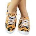 thumbnail image 5 of Willtoo Women Halloween Pumpkin Shoes Cute Spooky Print Loafers Lightweight Comfortable Platform Casual Walking Shoes Slip on Flat Sneakers Boat Shoes with Soft Sole, 5 of 6