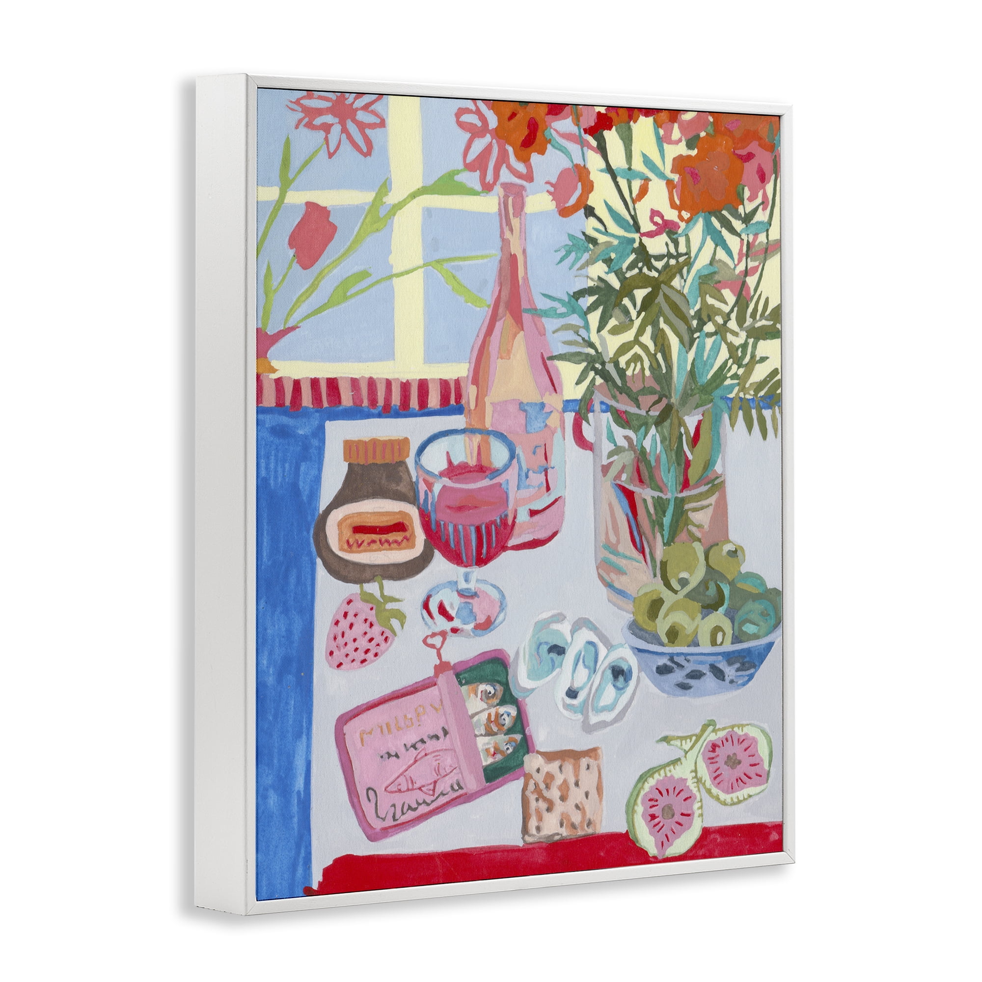Stupell Industries Red & Blue Table Setting White Framed Giclee Art, design by Melissa Wang