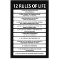 thumbnail image 2 of Inspirational Canvas Art Home Office Decor Wall Art Lessons of Life Motivational Quote 12 Rules of Life Motivational Poster Print for Room Framed Artwork Ready to Hang 12x18, 2 of 6