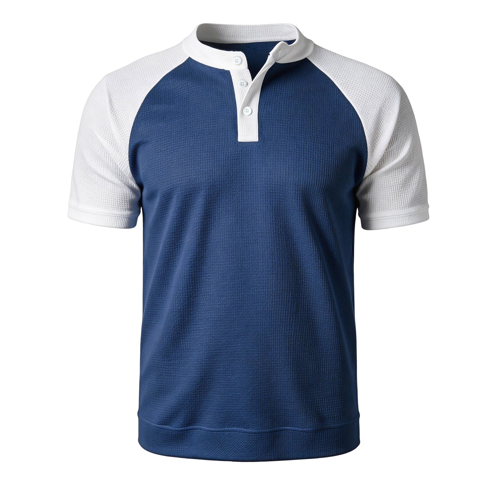 Mens Henley Shirts Raglan Short Sleeve Baseball Tees Casual Slim Fit T-Shirts Color Block Workout Top