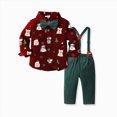 thumbnail image 2 of zuwimk Baby Boys Outfits Little Brother Long Sleeves Bodysuit Romper and Solid Pants Fall Winter Clothes(11-12 Years,Wine), 2 of 5