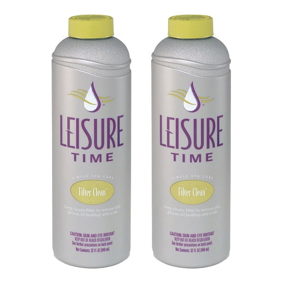 Leisure Time Filter Clean 32oz Soak & Rinse Formula For Spa & Hot Tub Filter 2pk