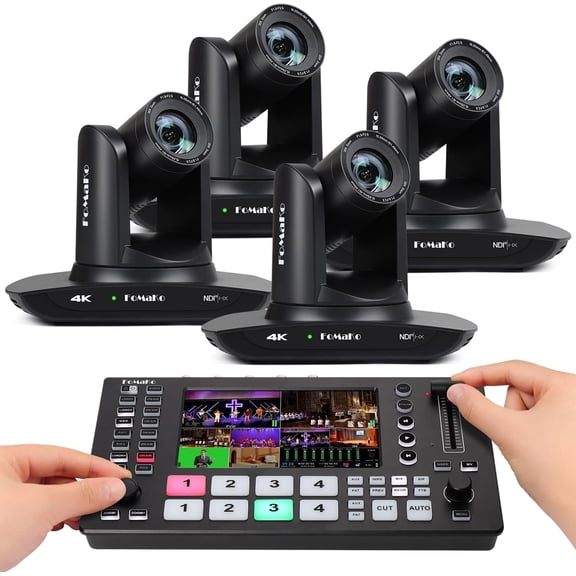 FoMaKo 4K PTZ Camera HDMI NDI 20X Live Streaming Camera Bundle(K20UHX4 M4)