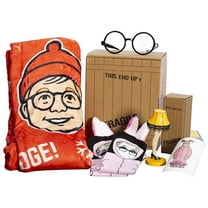 Christmas Story Gift Box Set – Cozy Fleece Blanket, Pink Bunny Socks, Iconic Leg Lamp Prop, Ralphie Glasses & Stickers
