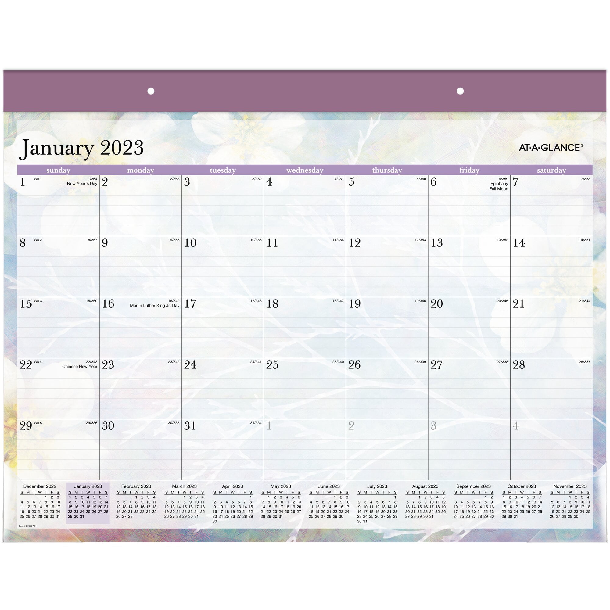 AT-A-GLANCE Dreams 2023 Monthly Desk Pad Calendar Standard 21 34 x 17 - Desk Pad