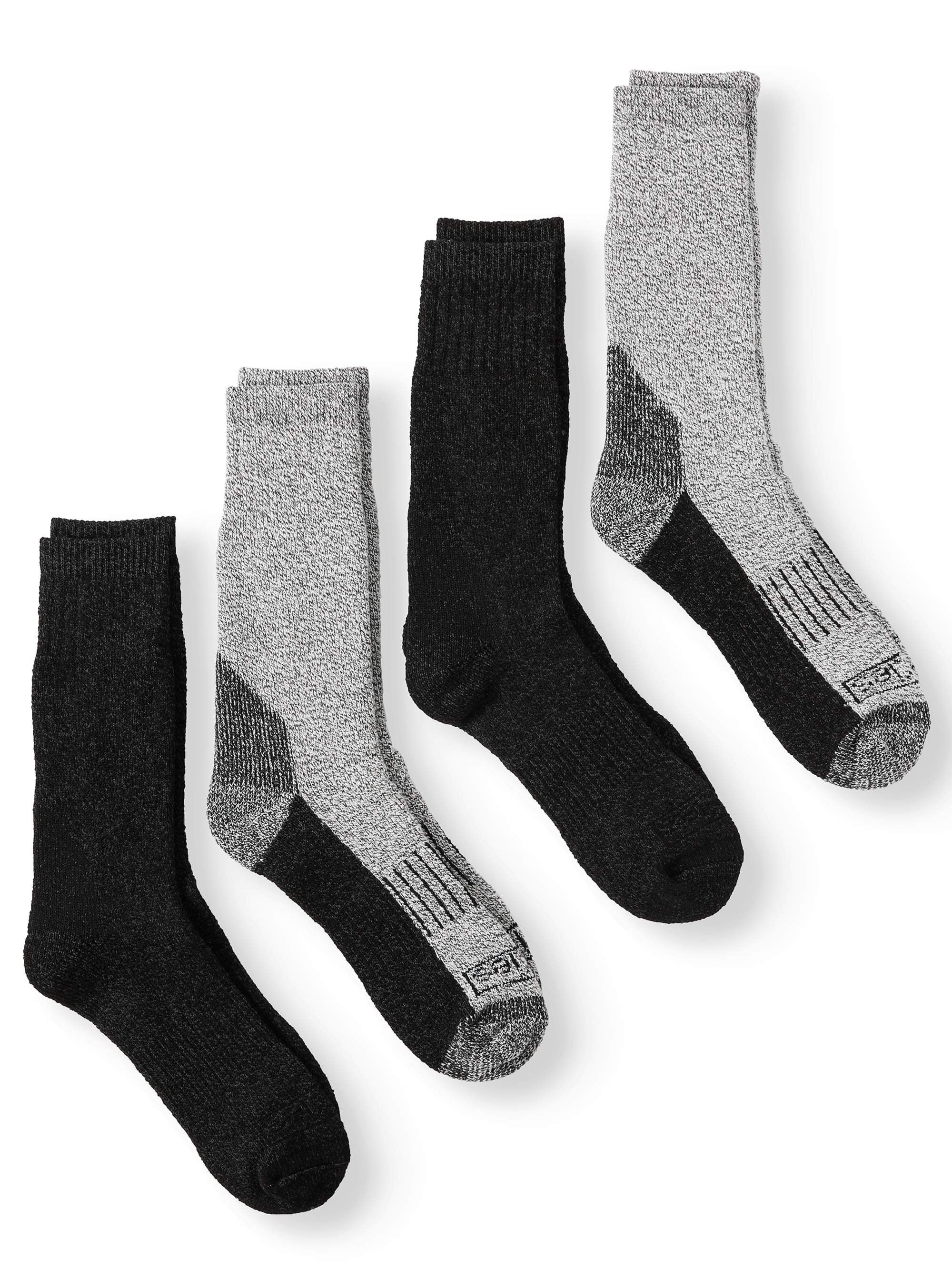 Men's Wool Marl Thermal Steel Toe Crew Socks, 4-Pack - Walmart.com