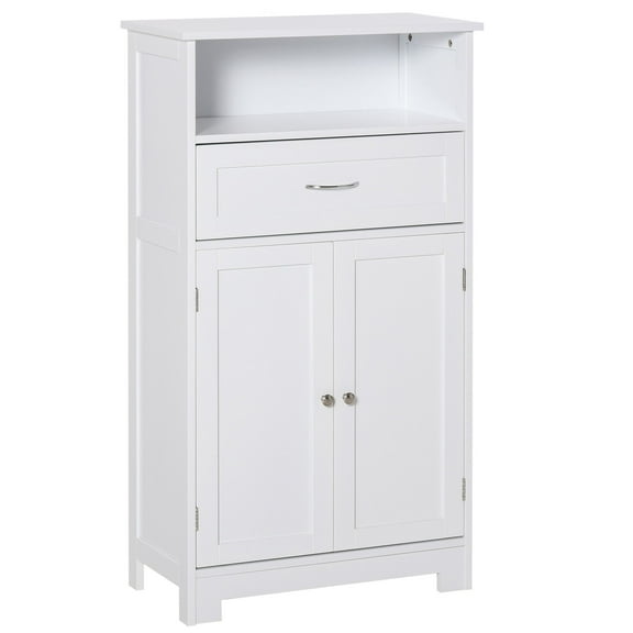 Bathroom Vanity Cabinet, Freestanding Bathroom Storage, Modern Medicine Cabinet with Adjustable Shelf - White