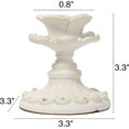 thumbnail image 4 of SOFE White Candle Stick Holder Vintage, Flower Candlestick Holder, 3 Inch Resin Taper Candle Holder Small, Short Rustic Candle Centerpieces for Tables, Wedding, Dining, Party, 4 of 7