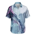 thumbnail image 4 of BUWTTER Mens Shirts Button Down Casual Short Sleeve with Print Comfortable Outdoor Activities Blue Shirt L, 4 of 4