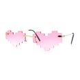 thumbnail image 4 of Retro Dazed Cute Nifty Pixel Heart Rimless Sunglasses Gold - Pink, 4 of 8