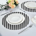 thumbnail image 6 of GZHJMY Black and White Buffalo Plaid Round Placemats Set of 4,Non-Slip Heat Resistant Washable Table Mats for Kitchen Dining Table Decoration,15.4 Inch, 6 of 7