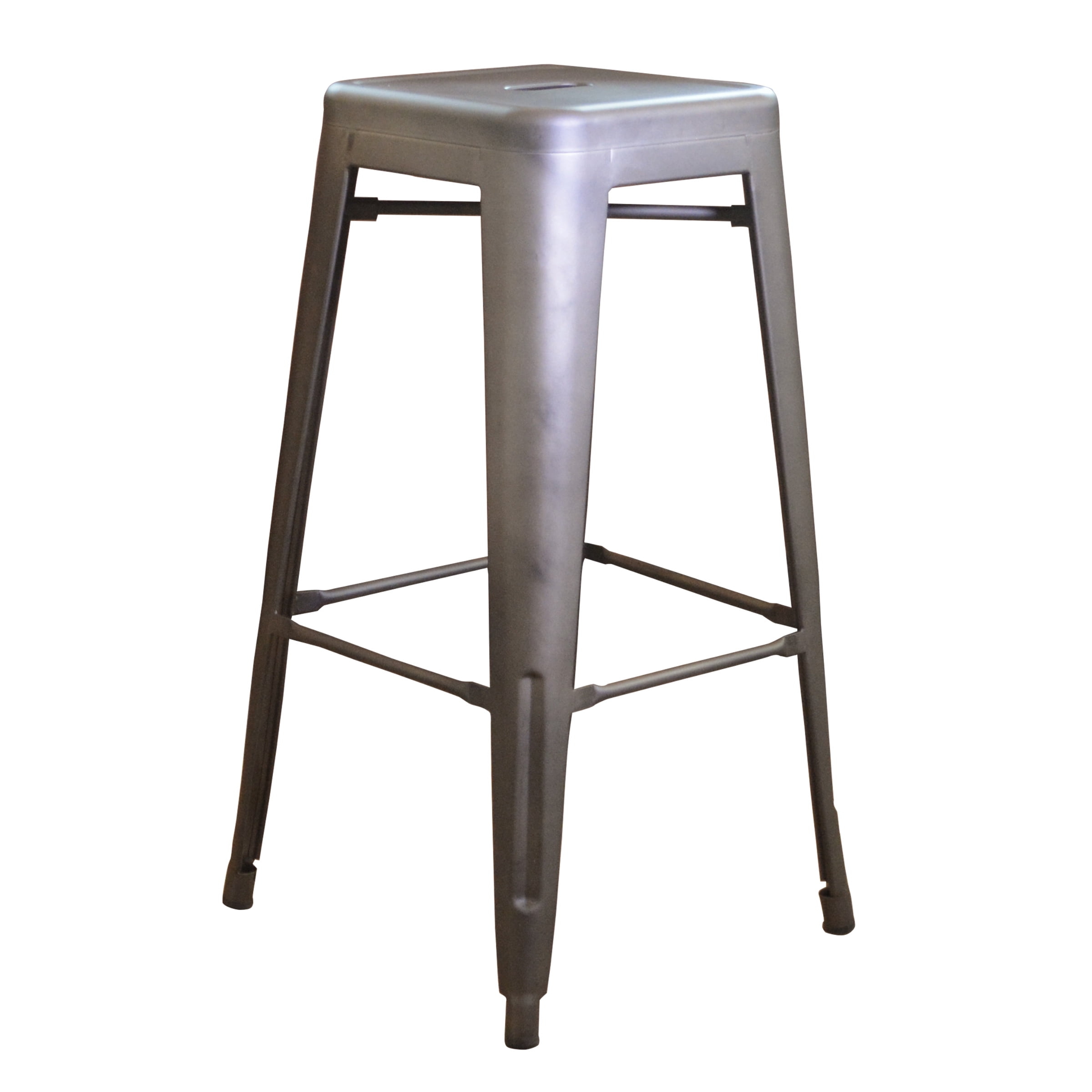 AmeriHome 2 Piece Gunmetal Finish 30 inch Metal Backless Bar Stool Set Walmart