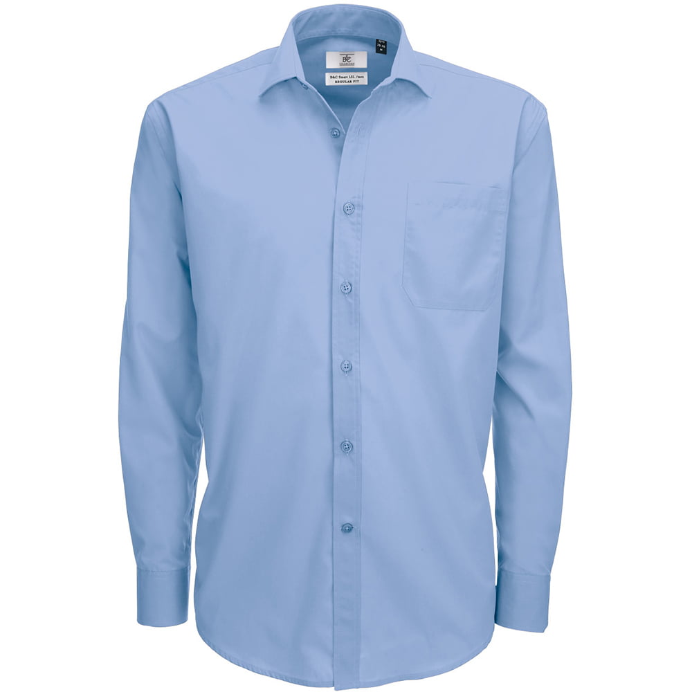 B c collection. Голубая рубашка мужская с длинным рукавом. Smart Shirt. Мужчина рубашка офисный стиль. Мужские сорочки лого.