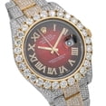 thumbnail image 3 of Pre-Owned Rolex Datejust II 41MM 116333 Red Roman Diamond Dial Diamond Bezel Two Tone Yellow Gold Full Diamond Oyster Bracelet 25.75ct, 3 of 8