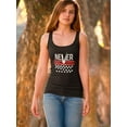 thumbnail image 2 of Never Give Up Banner Racerback Tank Women -Image by Shutterstock, Female XX-Large, 2 of 4
