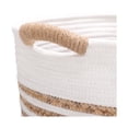thumbnail image 6 of Seville Classics Natural Water Hyacinth and Rope Round Hamper with Liner, White, 6 of 7
