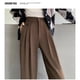 thumbnail image 5 of Pantalones largos elegantes de cintura alta y color liso para oficina para mujer, 5 of 6