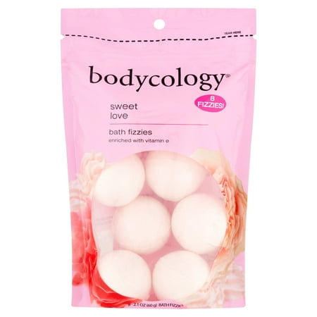 Bodycology Sweet Love Bath Fizzies with Vitamin E, 8 Ct, 2.1 oz. (Best Accessory Group Bath Bombs)